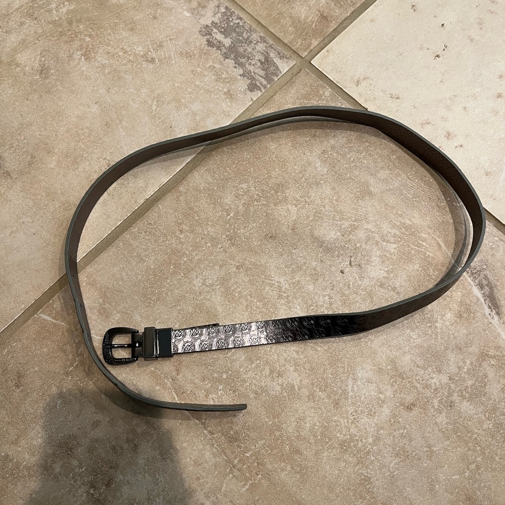 Michael Kors Skinny Silver Belt